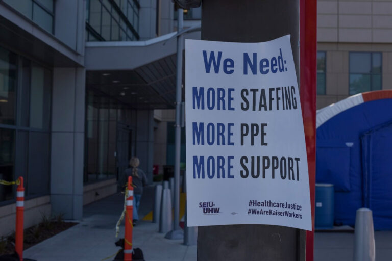 Health Care Workers Protest Outside Kaiser Permanente Medical Center Hospital