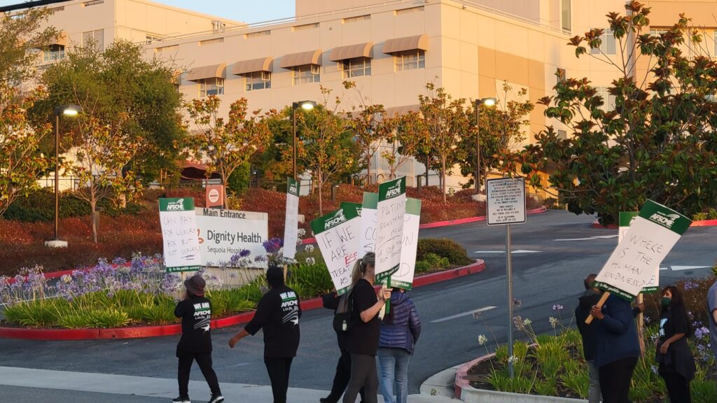 huelga en el Hospital Sequoia de Redwood City