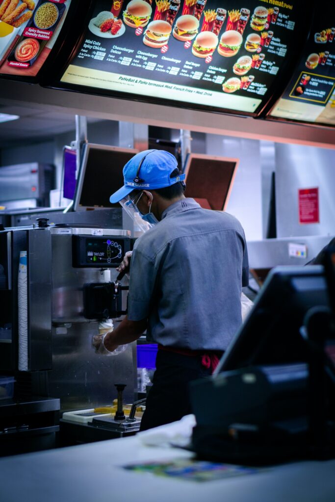 trabajadores de comida rápida 