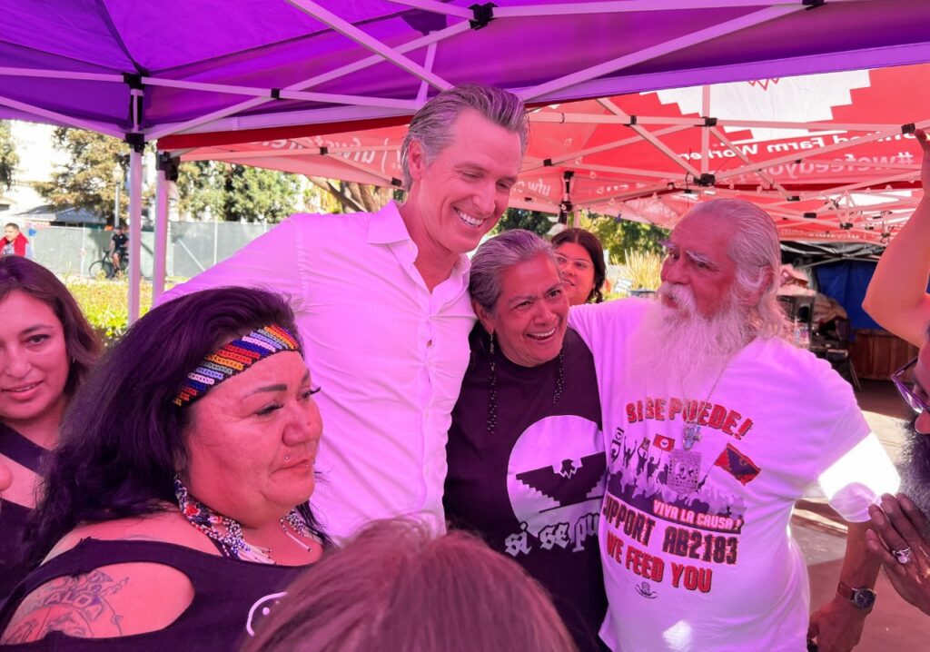 Gavin Newsom signed legislation Thursday that expands union rights for farmworkers