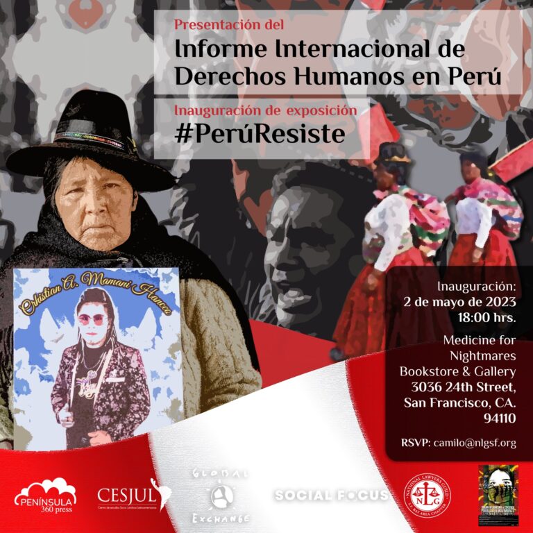 They will present a report and photographic exhibition on the violation of human rights in Peru