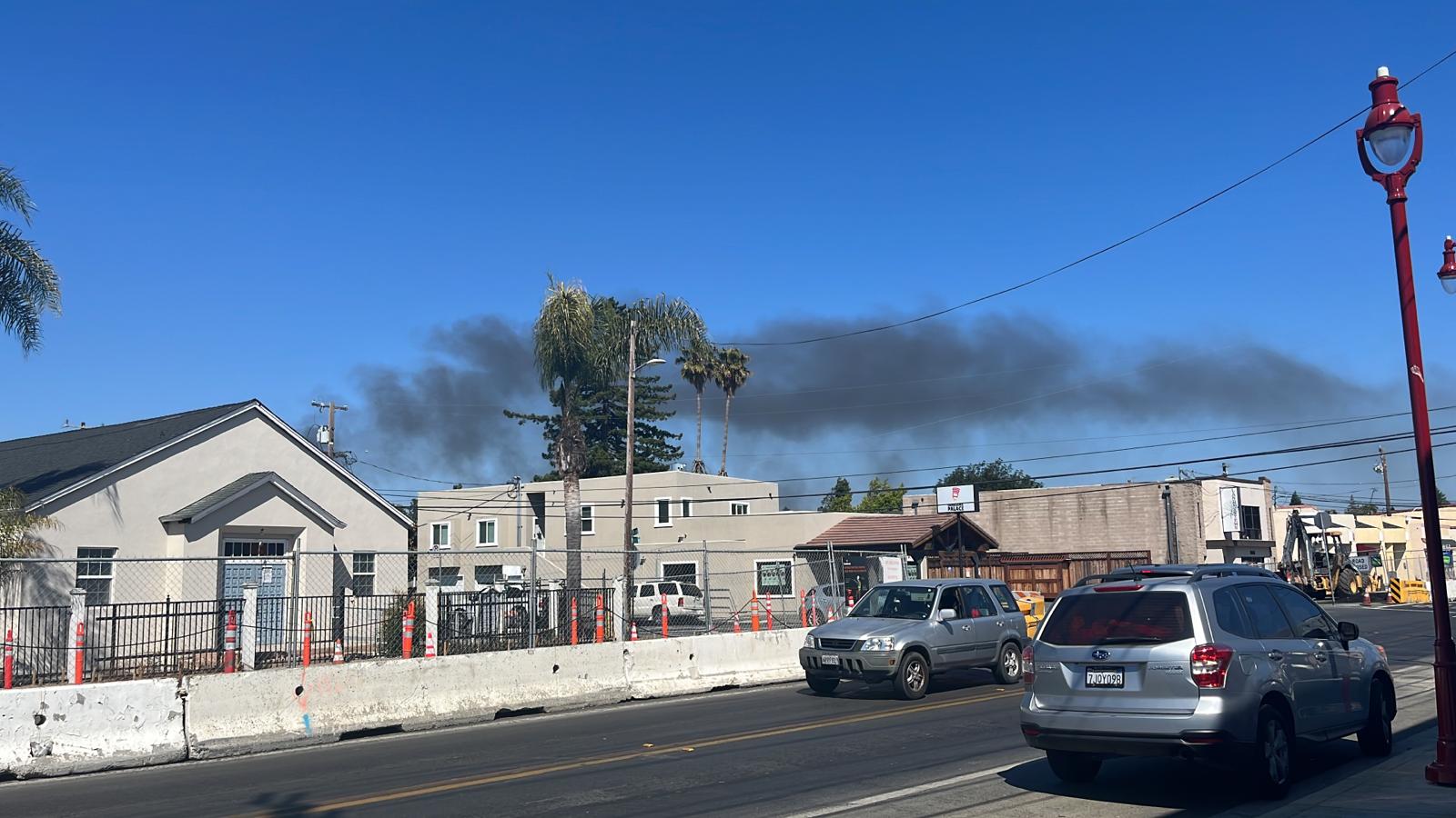 A dog was killed and 10 people displaced after a house fire in Redwood City Thursday afternoon.
