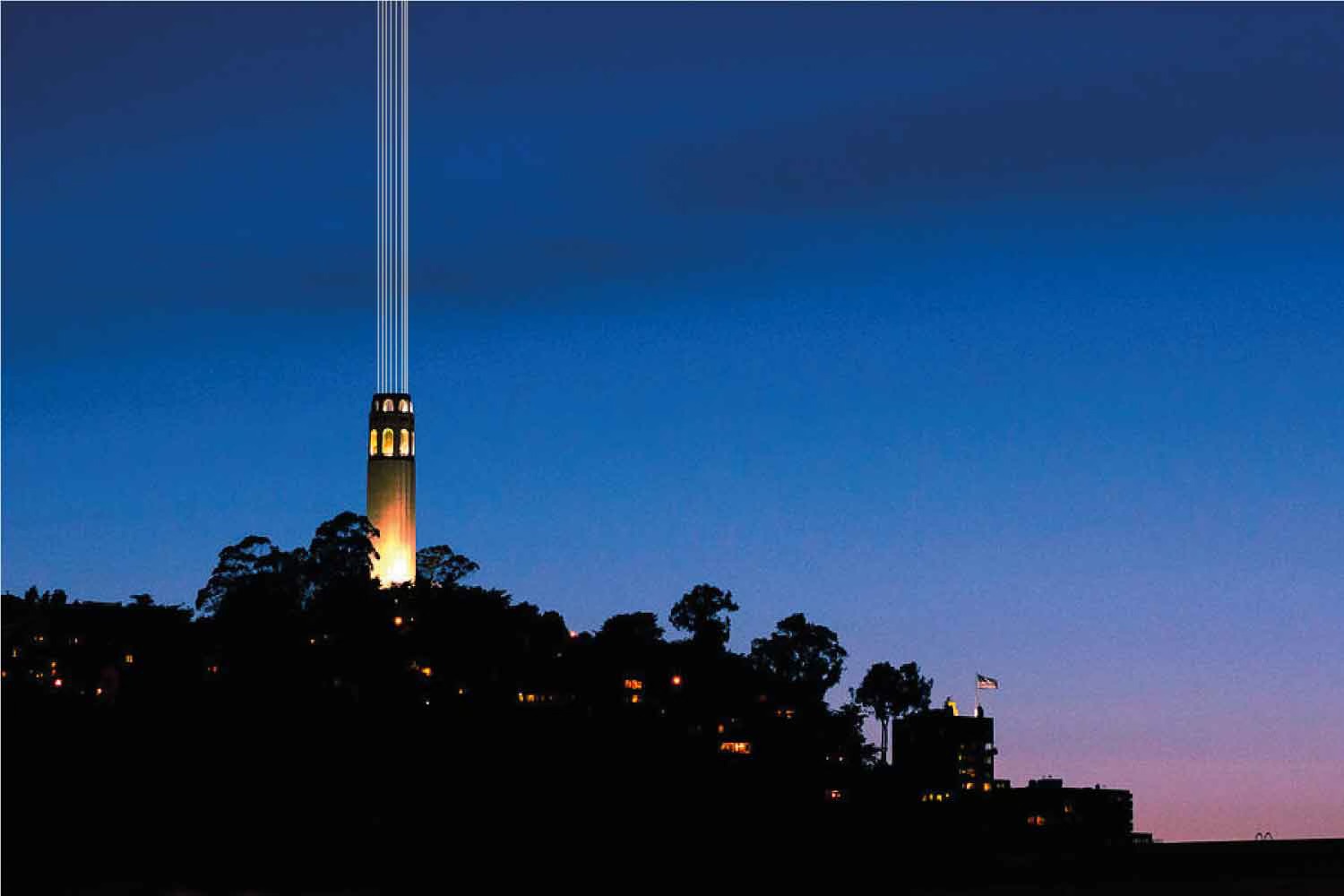 Coit Tower will light up the San Francisco skyline