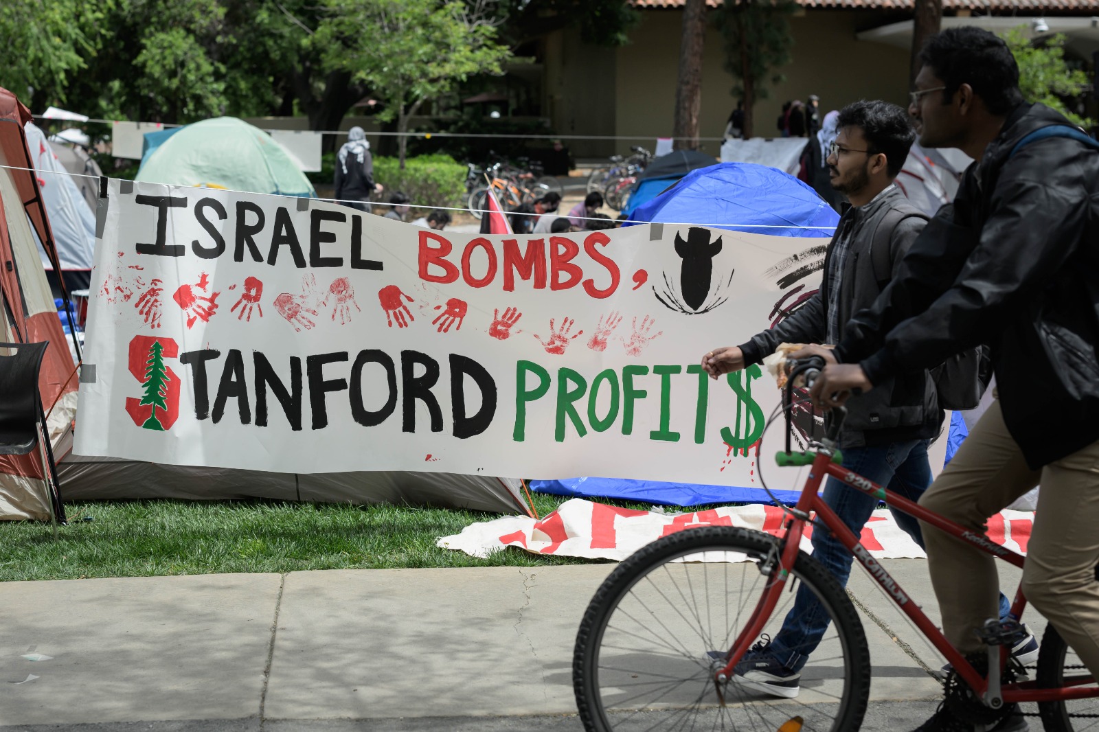 Pro-Palestinian students barricade themselves in Stanford University president's office