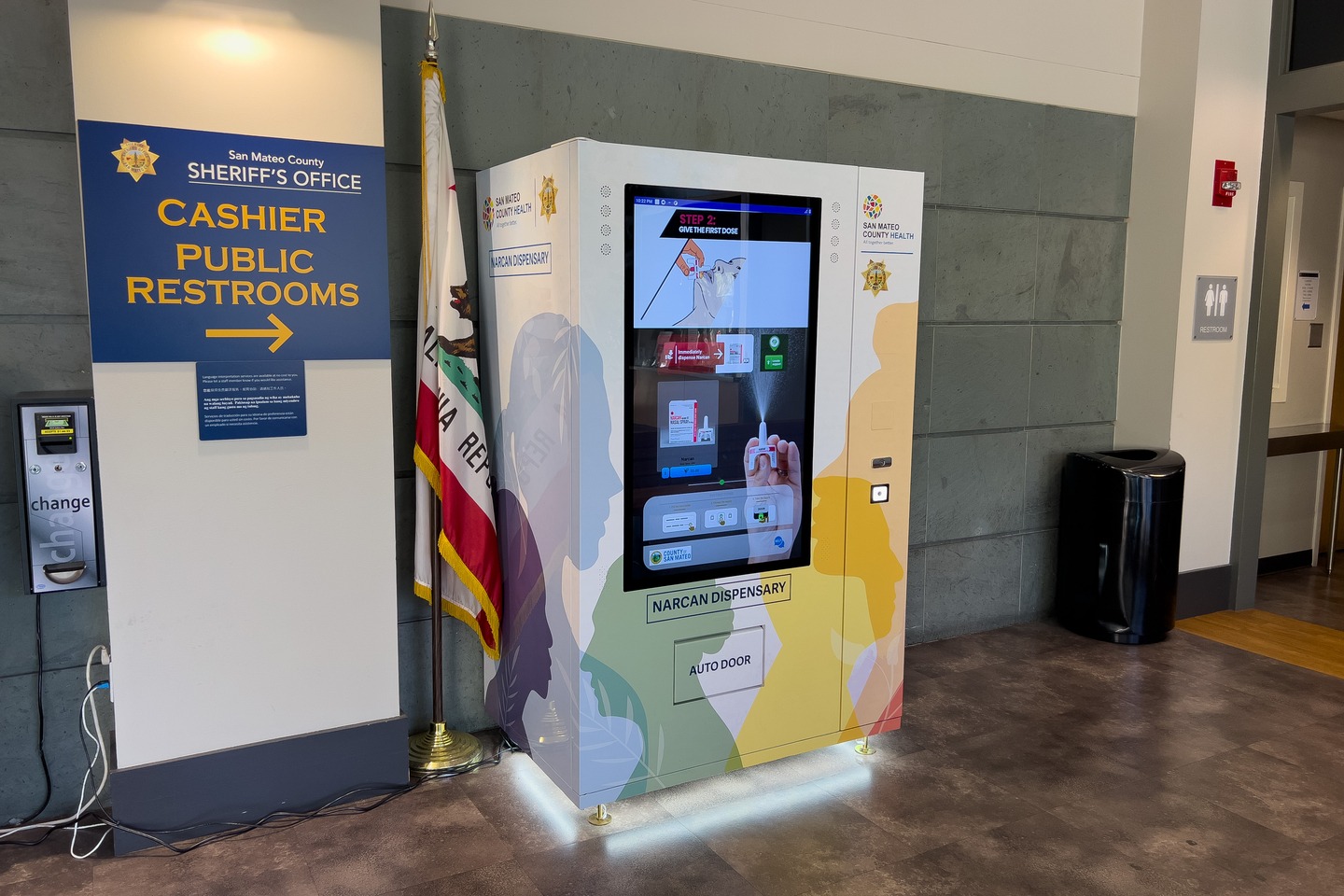 Narcan dispenser installed at Redwood City correctional facility