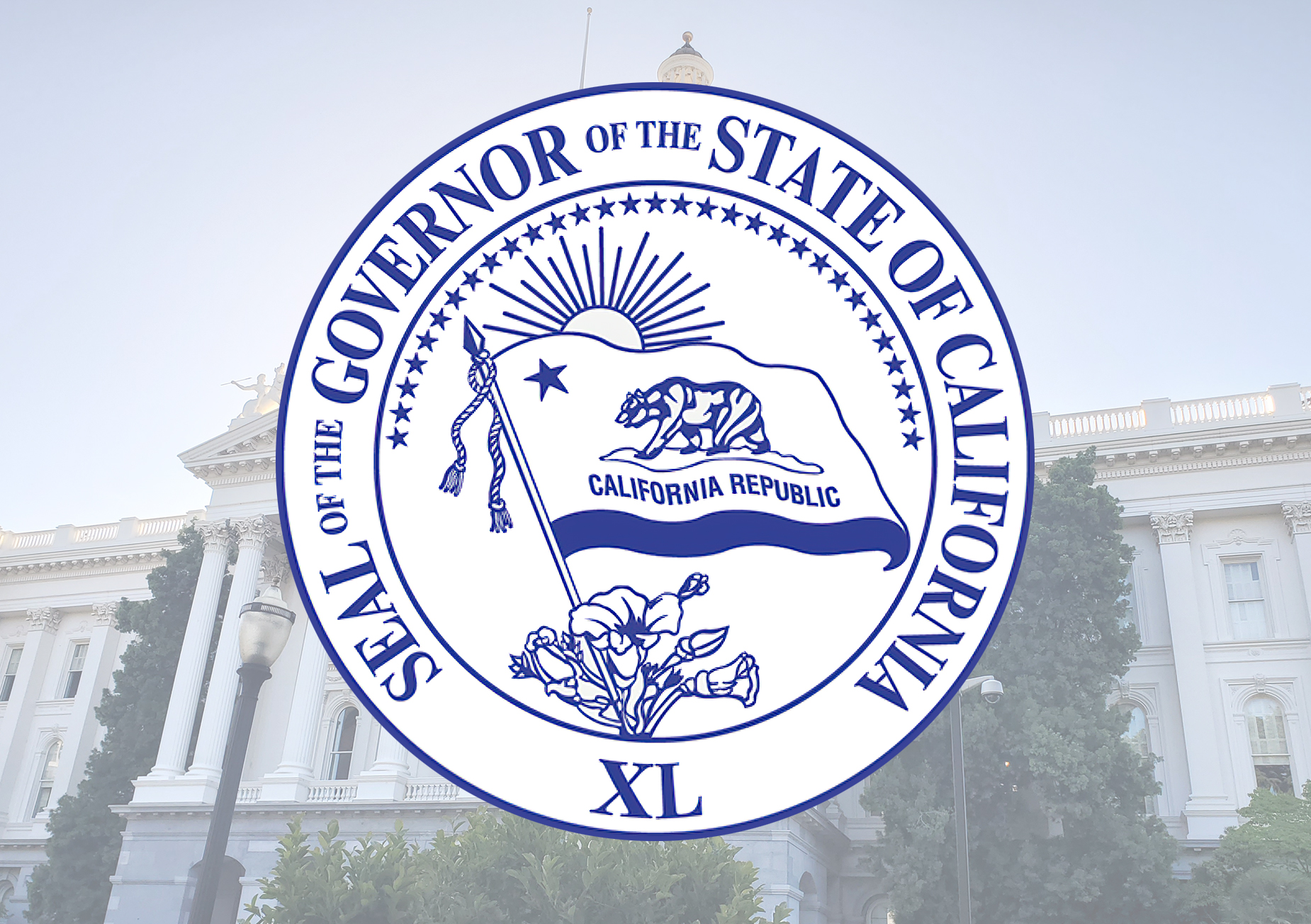 49 percent of California legislature members will be women. Seal of the Governor of California. Logo