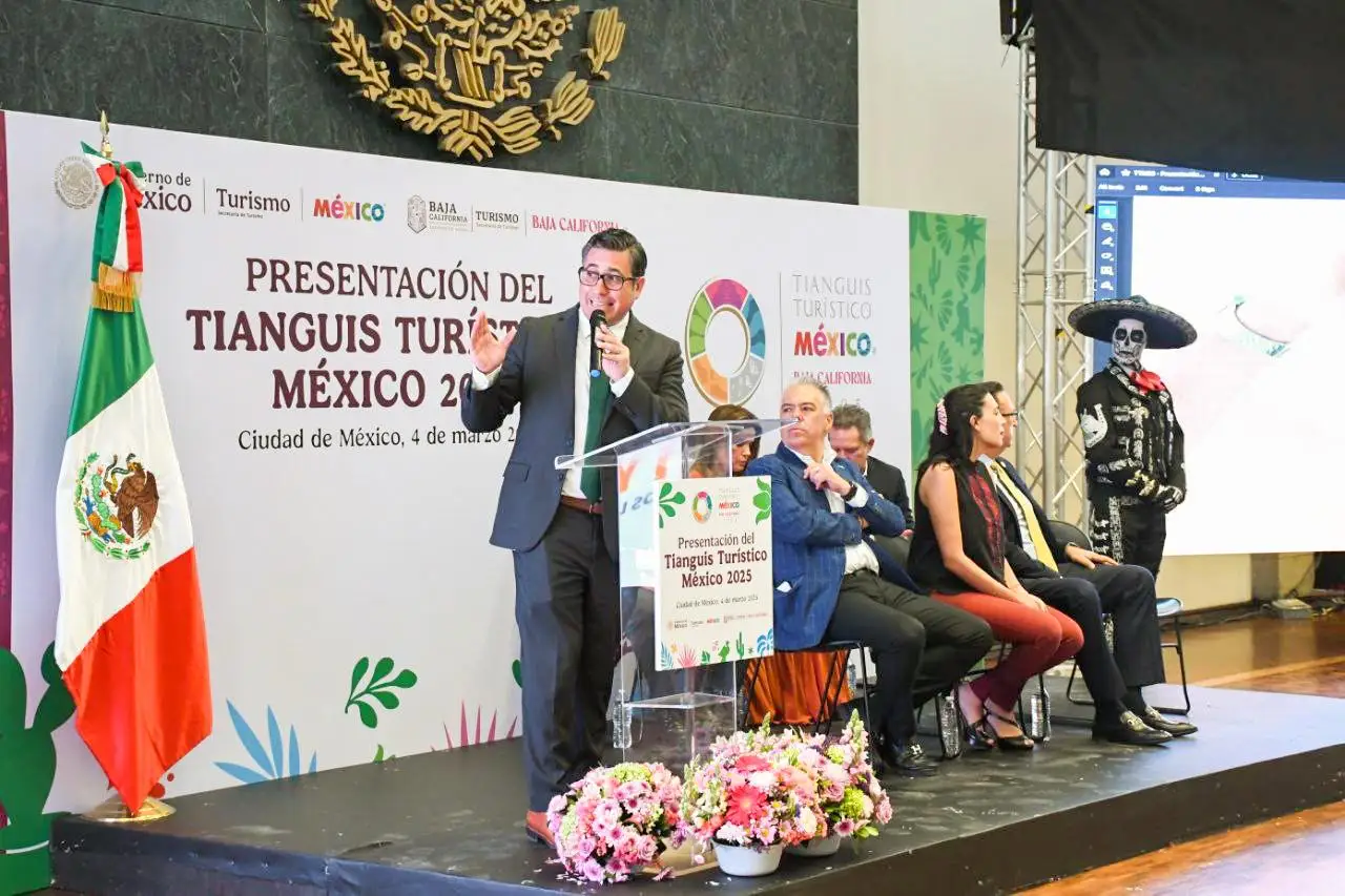 Aguíñiga Rodríguez dijo que esta edición del Tianguis Turístico, que por primera vez se realizará en el norte de México, ha generado gran expectativa en la industria, lo que demuestra el interés y confianza en Baja California como sede de eventos de alto impacto. Foto: Secretaría de Turismo