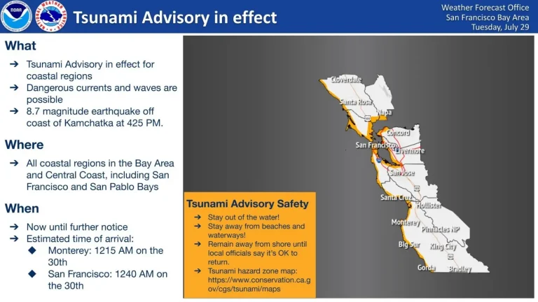 Alerta de tsunami en California activa protocolos de preparación en el condado de San Mateo