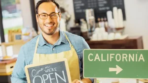 Pequeños negocios en California.